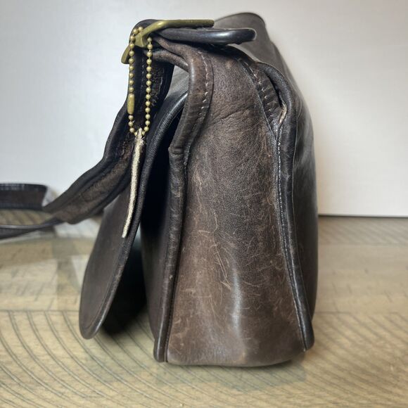 Vtg Coach Patricia Legacy purse Saddle Bag leather Brown matching wallet set - Picture 3 of 16